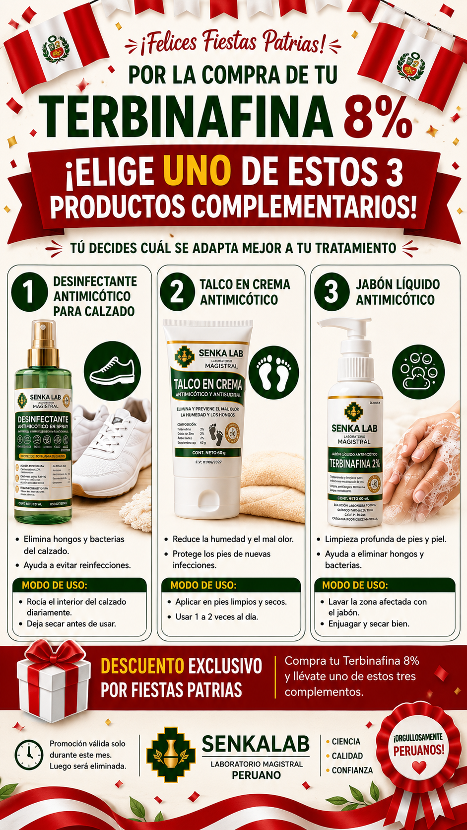 TERBINAFINA 8% + 1 COMPLEMENTO ¡TÚ ESCOGES!