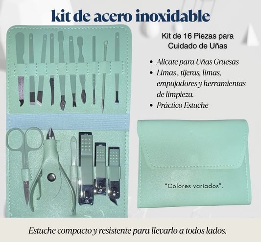 KIT (16 piezas) ACERO INOXIDABLE