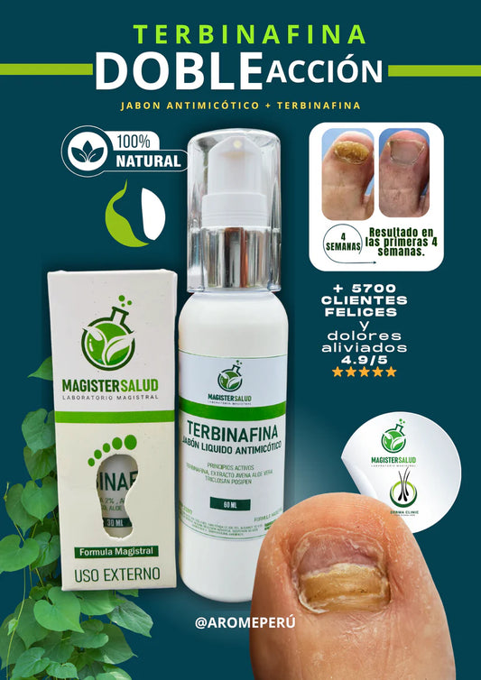 COMBO TERBINAFINA (Elimina los hongos de las uñas de tus pies) jabón Antimicótico + Terbinafina
