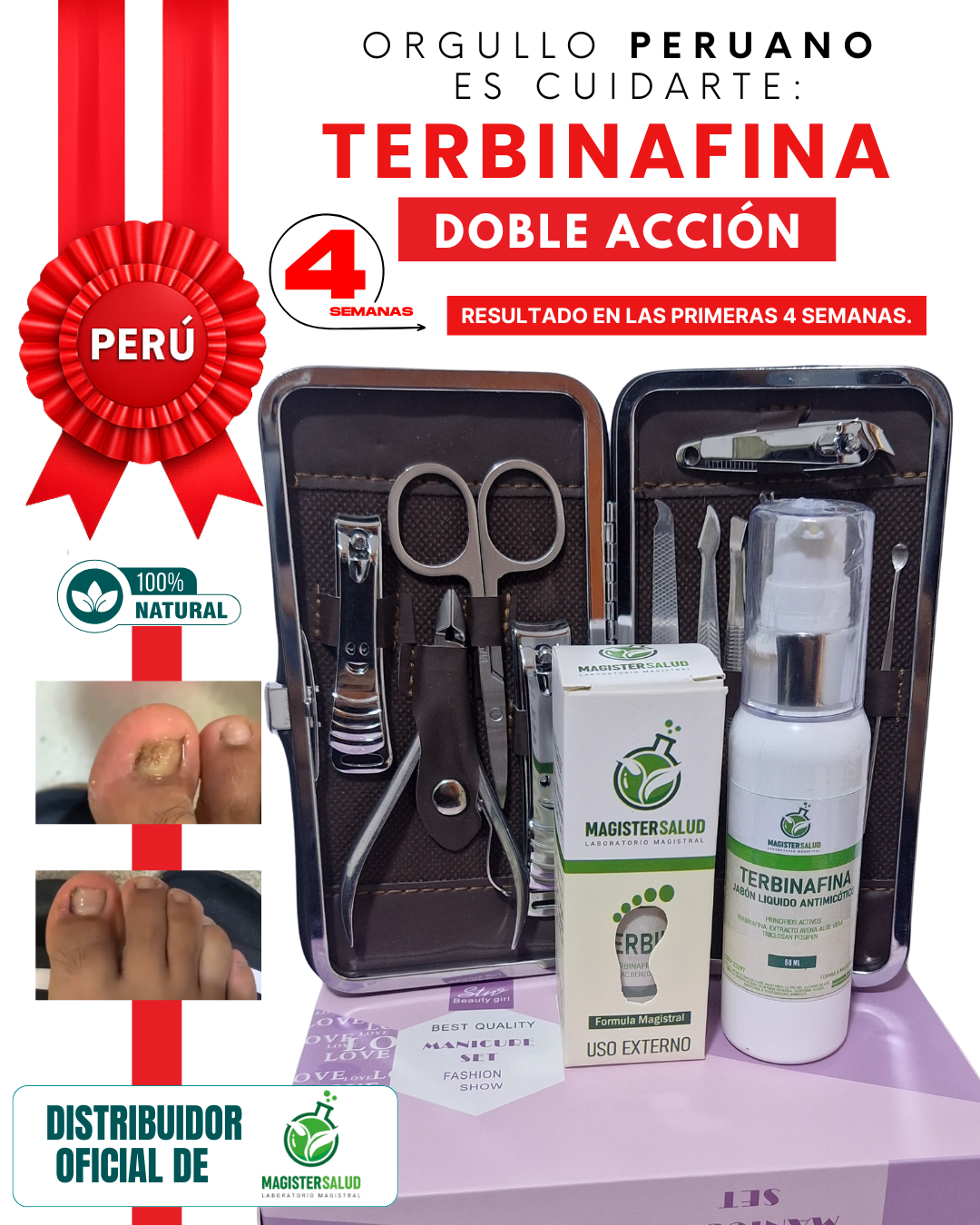 TERBINAFINA DOBLE ACCIÓN + + KIT PODODLOGICO (REGALO)